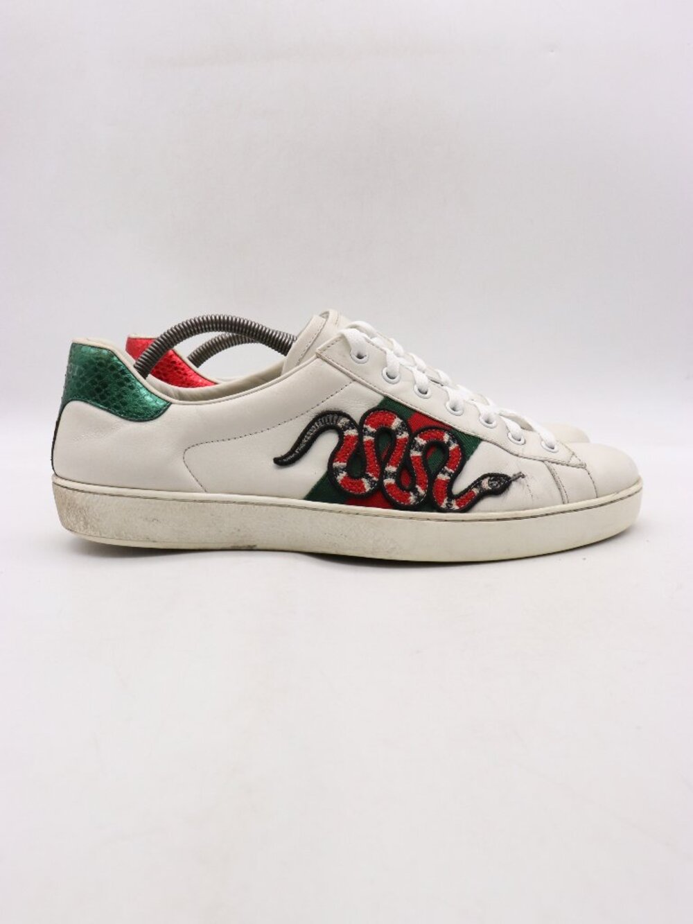 Gucci Ace Embroidered Snake White Leather Men's UK 11 US 12 Sneaker Casual Shoes